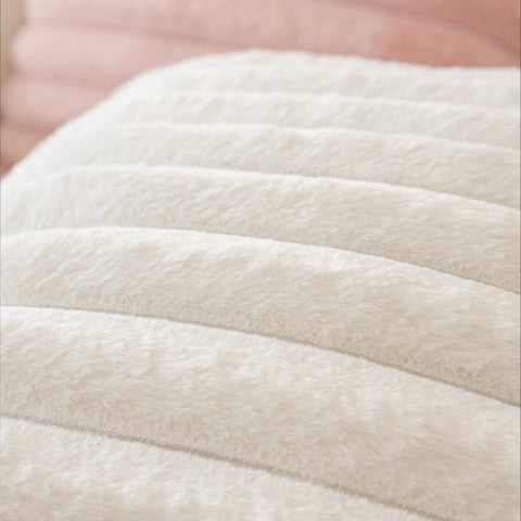 Faux Fur Striped Throw Pillow Cover