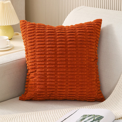 Dimensional Striped Corduroy Throw Pillow Cover