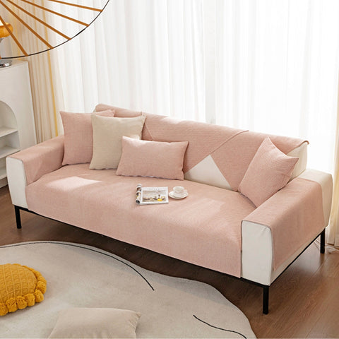 Hidden Color Cotton Linen Non-Slip Sofa/Couch Cover