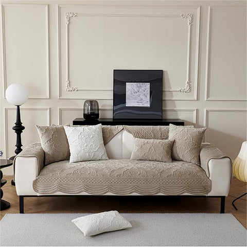 Secret Garden Embroidered Plush Non-Slip Sofa/Couch Cover