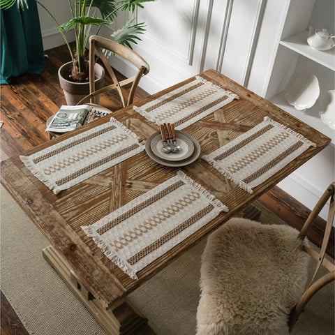 Hemp Rope Weaving Placemats - Set of 4