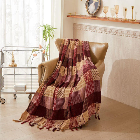 Vibrant Colors Tribal Style Sofa/Couch Cover Blanket