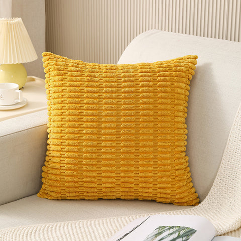 Dimensional Striped Corduroy Throw Pillow Cover