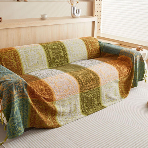 Vibrant Colors Tribal Style Sofa/Couch Cover Blanket