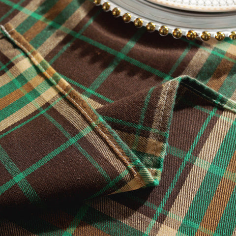 Traditional Scottish Tartan Tablecloth Coffee Background Collections