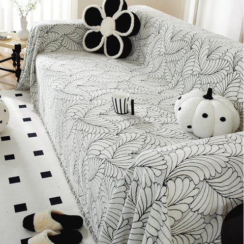 Lush leaves Chenille Sofa/Couch Cover