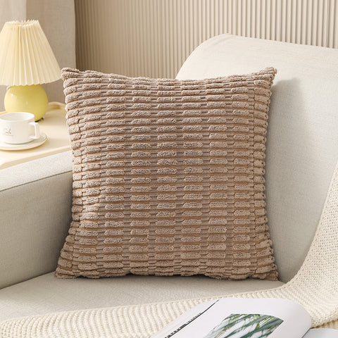 Dimensional Striped Corduroy Throw Pillow Cover