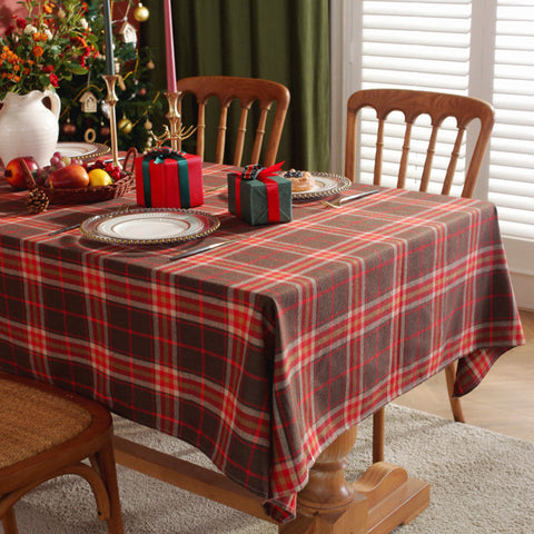 Traditional Scottish Tartan Tablecloth Coffee Background Collections