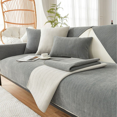 Herringbone Non-Slip Sofa Cushion  Couch Cover