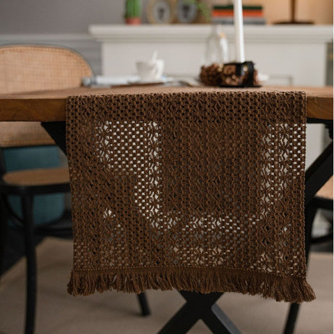 Plain Color Knitted Table Runner