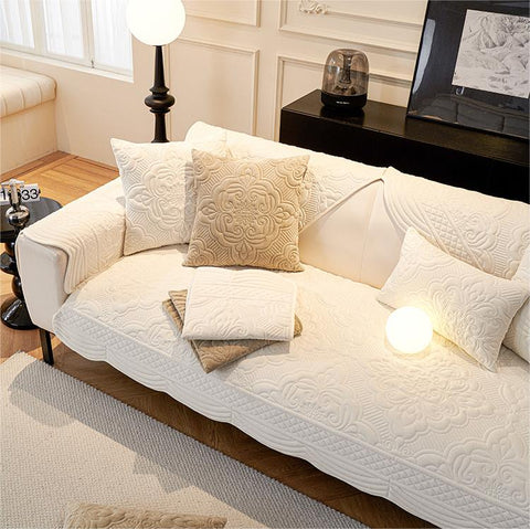 Secret Garden Embroidered Plush Non-Slip Sofa/Couch Cover