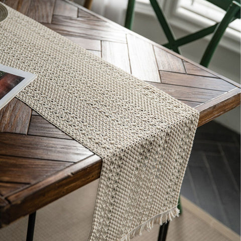 Plain Color Knitted Table Runner