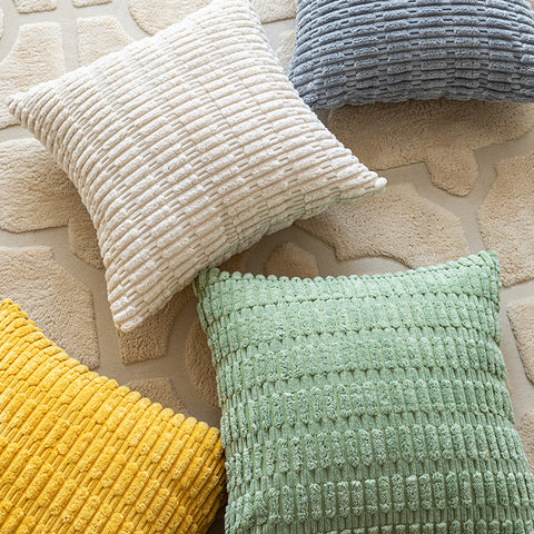 Dimensional Striped Corduroy Throw Pillow Cover