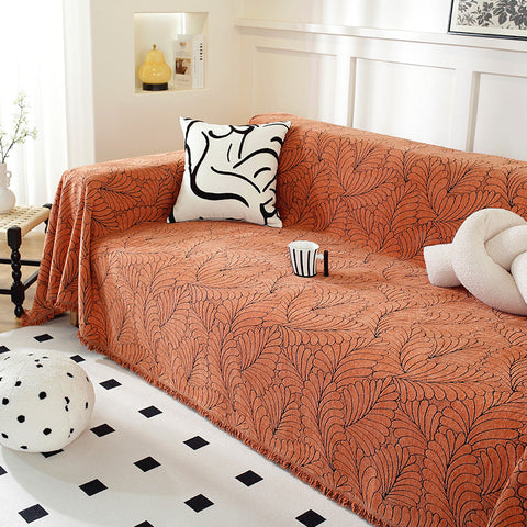 Lush leaves Chenille Sofa/Couch Cover