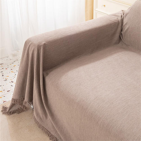 Pure Color Chenille Lightweight Sofa/Couch Cover