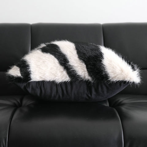 Faux Fur Modern Throw Pillow Cover