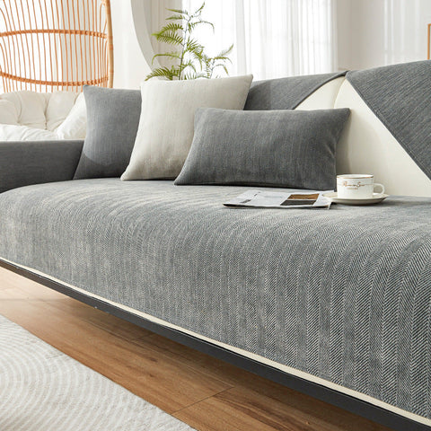 Herringbone Non-Slip Sofa Cushion  Couch Cover