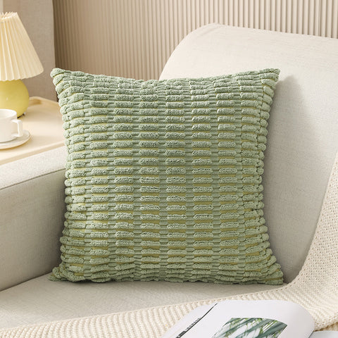 Dimensional Striped Corduroy Throw Pillow Cover