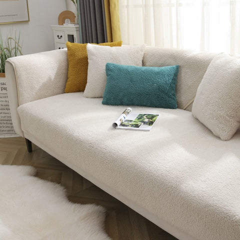 Non-Slip Winter Lamb Wool Sofa/Couch Cover