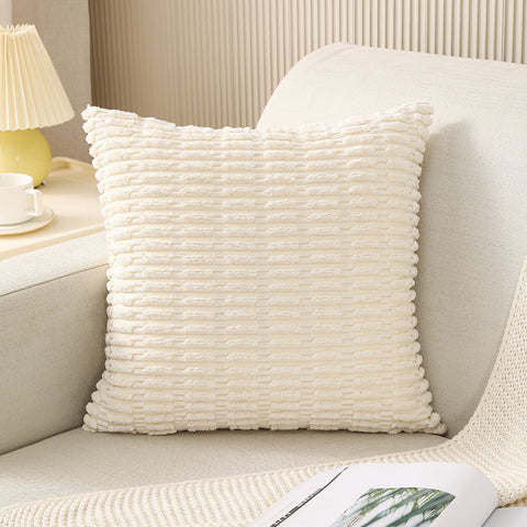 Dimensional Striped Corduroy Throw Pillow Cover