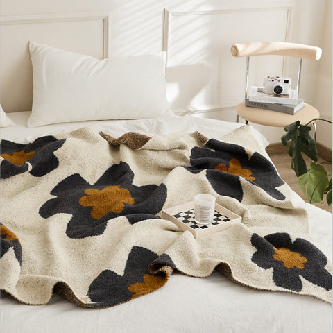 Sun Flower Cozy Knit Throw Blanket