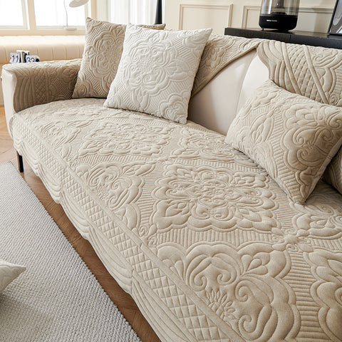 Secret Garden Embroidered Plush Non-Slip Sofa/Couch Cover