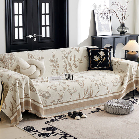 Romantic Botanical Chenille Sofa/Couch Cover