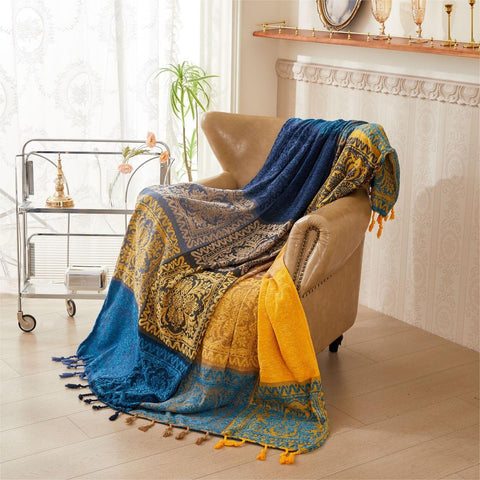 Vibrant Colors Tribal Style Sofa/Couch Cover Blanket