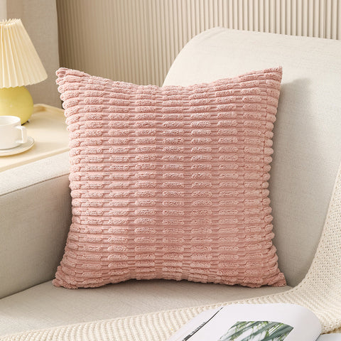 Dimensional Striped Corduroy Throw Pillow Cover