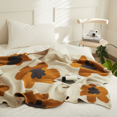 Sun Flower Cozy Knit Throw Blanket