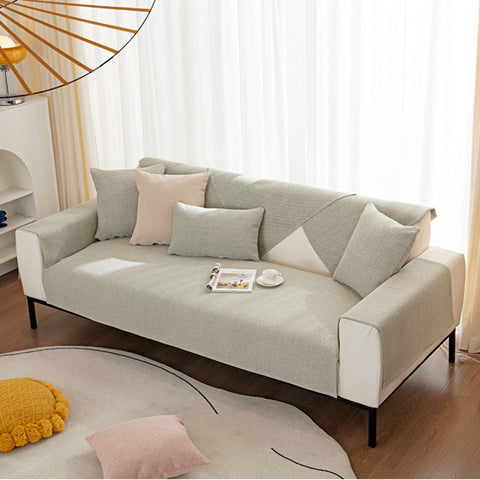 Hidden Color Cotton Linen Non-Slip Sofa/Couch Cover