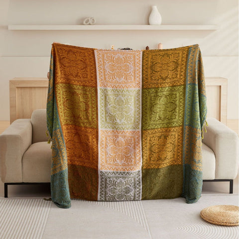 Vibrant Colors Tribal Style Sofa/Couch Cover Blanket